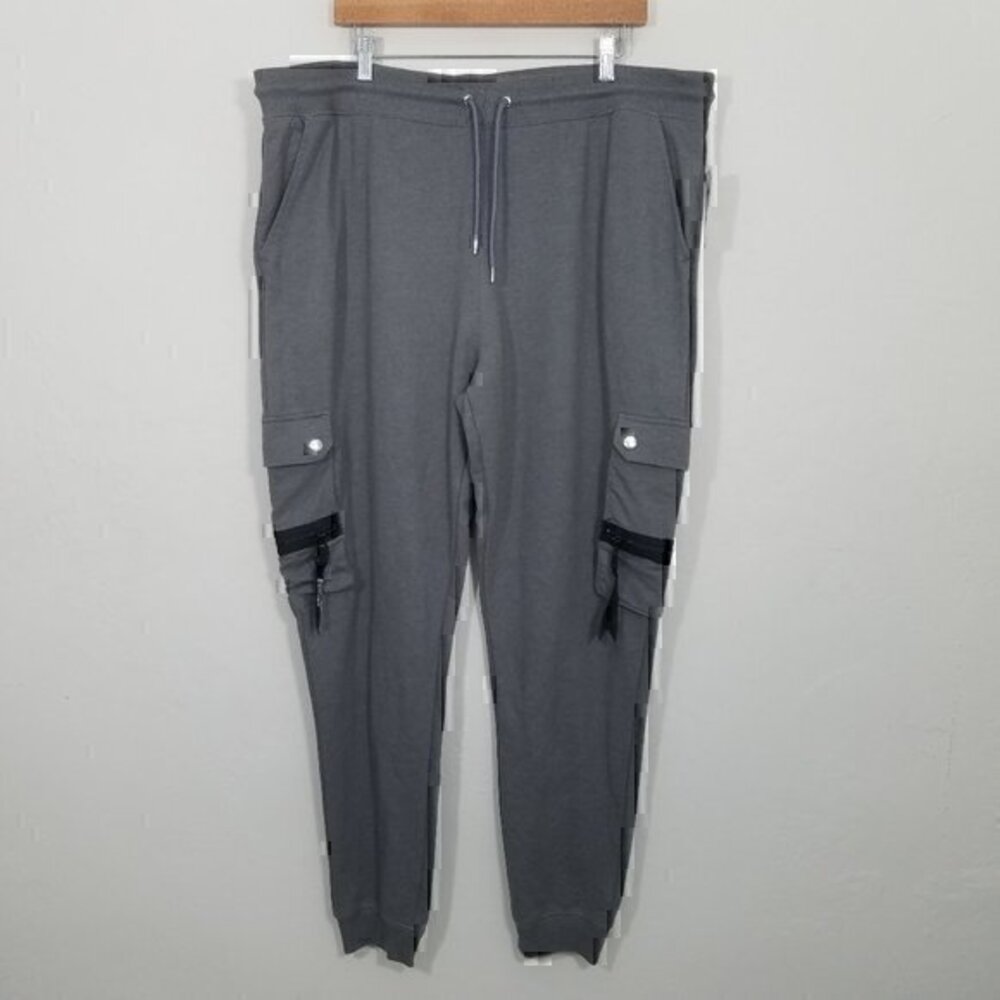 NWT INC International Concepts Sport Heather Grey Cargo Jogger Pant Size XXL